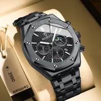 Fashion Sport Wristwatches Male Chronograph Quartz Stainless Steel Clock Luminous Relogio Masculino 1