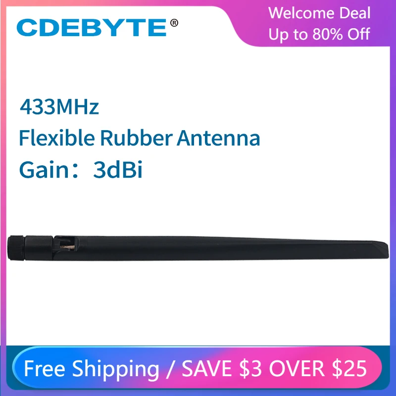 

4pc/lot 433MHz SMA-J Flexible Rubber Wifi Antenna TX433-JKD-20 High Gain 3.0dBi Omnidirectional 4g antenna