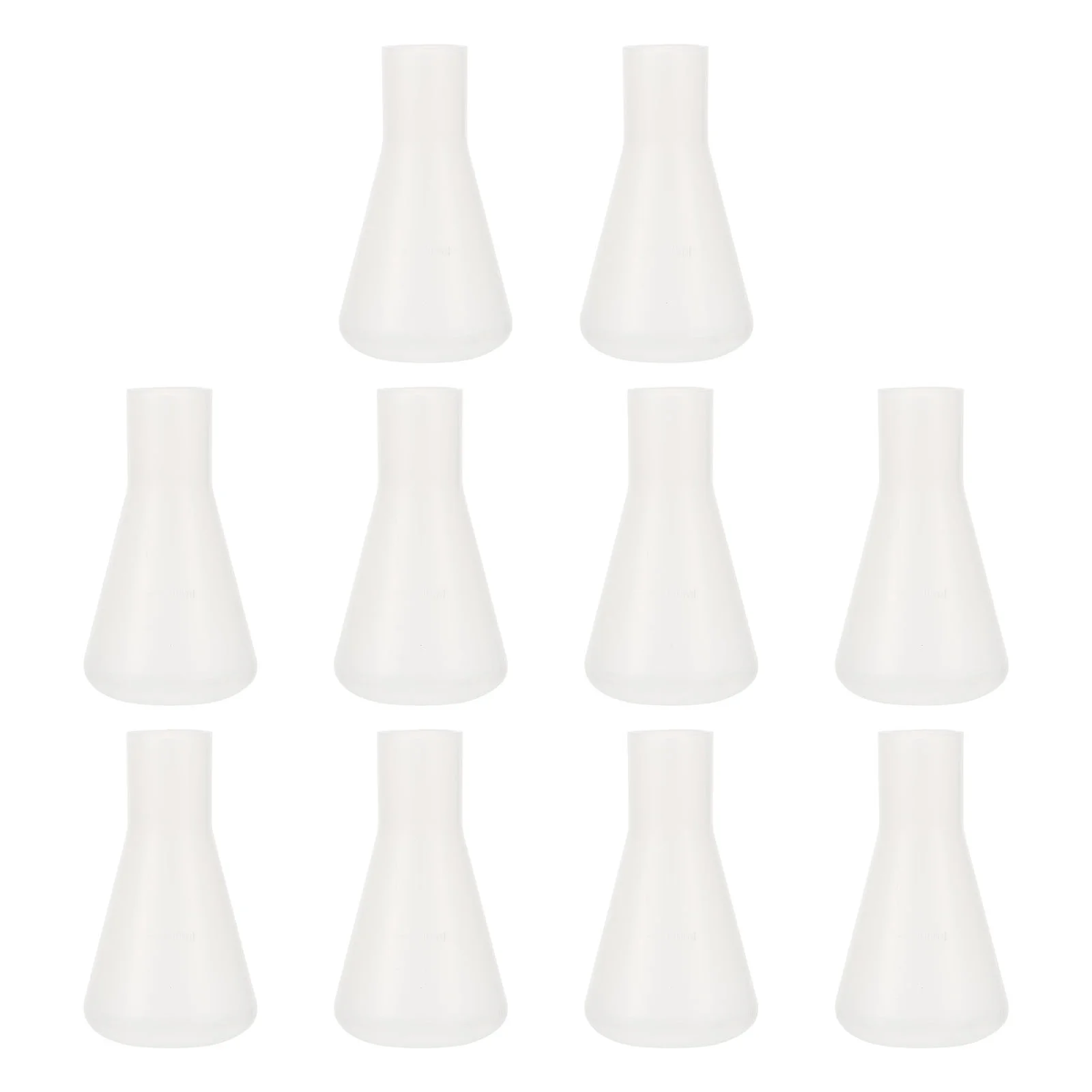 

10 Pcs Glass Flask Plastic 100ml Experiment Flasks Beaker Professional Erlenmeyer Scale Conical Jar