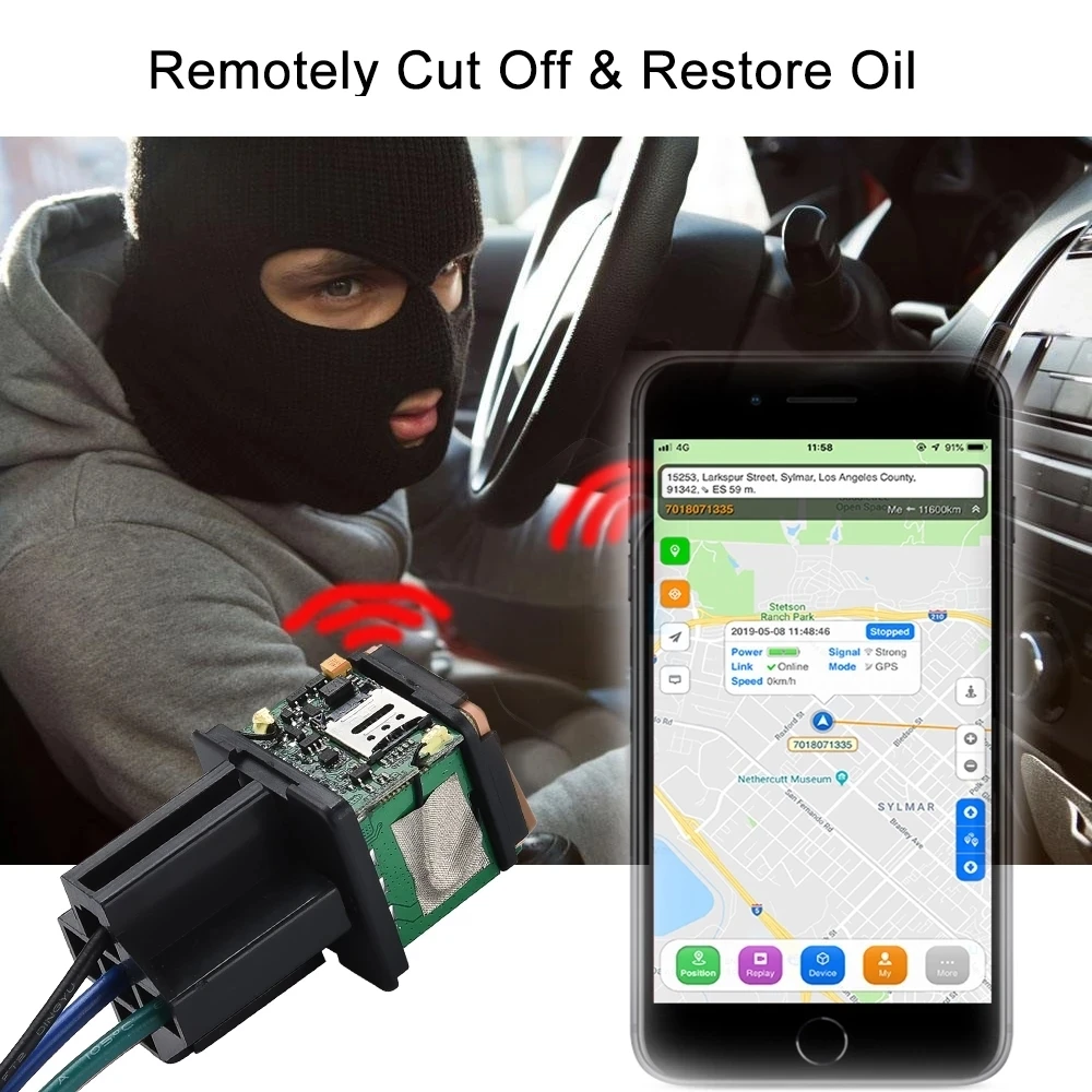 

Car GPS Tracker ST-907 Tracking Relay Device GSM Locator Remote Control Anti-theft Monitoring Cut off oil System with free APP