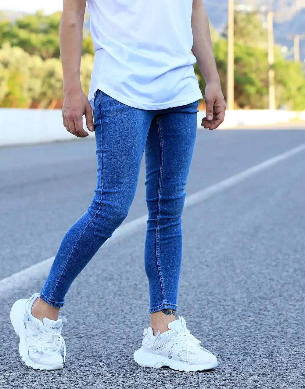 

Premium Blue Straight Skinny Fit Men Jeans