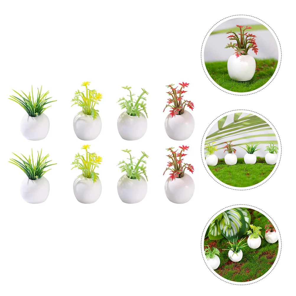 

Искусственные искусственные мини-растения, миниатюрная искусственная смола, 8 шт.