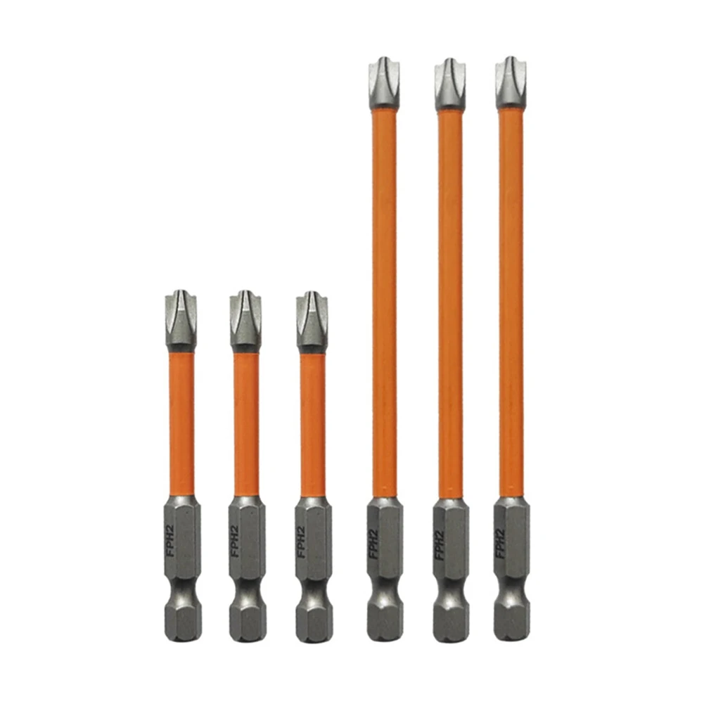 

6pcs FPH2 Magnetic Special Slotted Cross Screwdriver Bit Set For Electrician Magnet Batch Head Nutdrivers Hand Tool 65mm 110mm