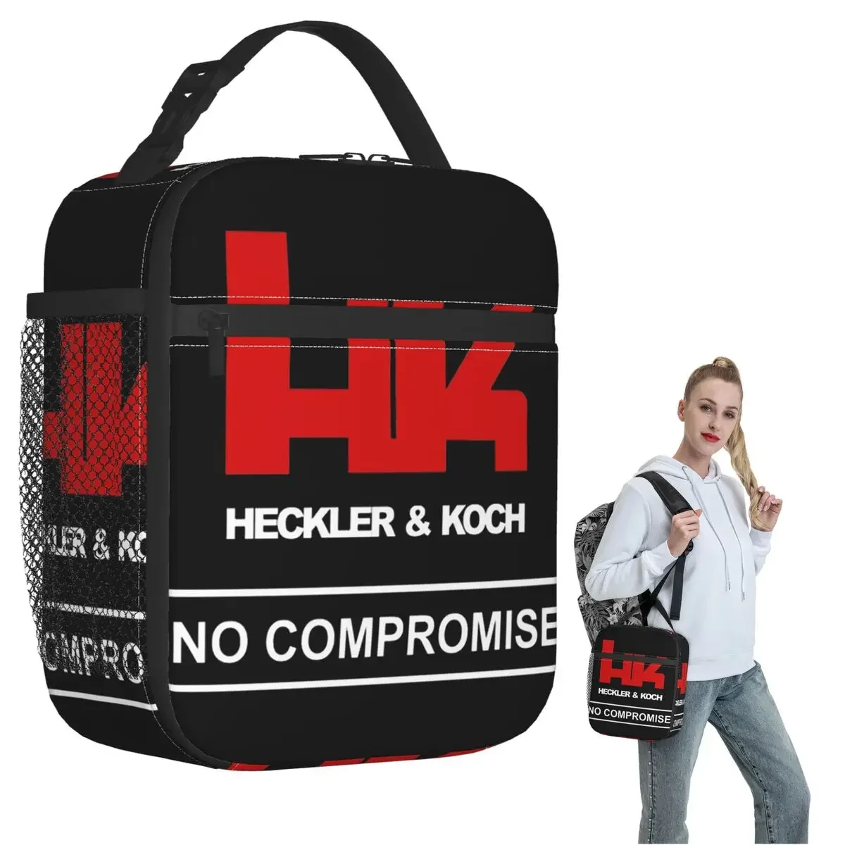 Фото Термосумка для обедов Heckler Koch HK MG4 в стиле пистолета/винтовки, военная, армейская, для детей, портативная, для еды, термоконтейнер, сумка-тоут №1