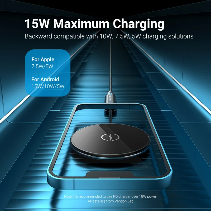 vention magnetic wireless charger for iphone 12 13 magnet induction charger for airpods pro xiaomi huawei 15w wireless charging free global shipping