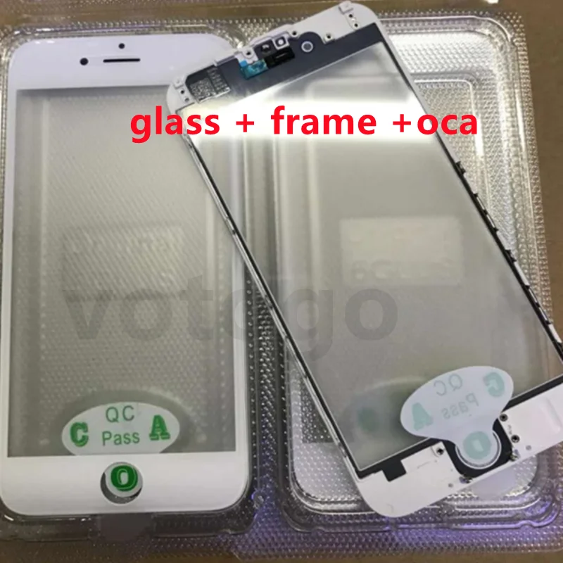 5 шт. 3 в 1 переднее стекло + рамка OCA для iPhone 8 7 6 6S plus 11 XR Внешний ЖК-дисплей сенсорный