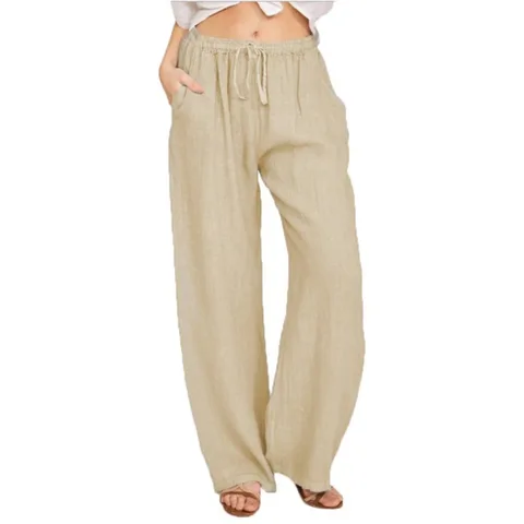 Женские летние брюки LEGIBLE из хлопка и льна