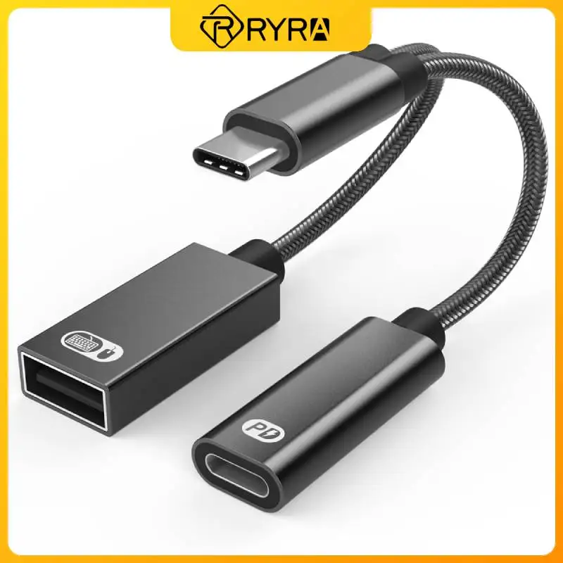 RYRA 2 In 1 Type C OTG Adapter Cable USB C To USB 2.0 To 10W Charge Data HUB For Google Samsung Xiaomi Huawei IPad Phone