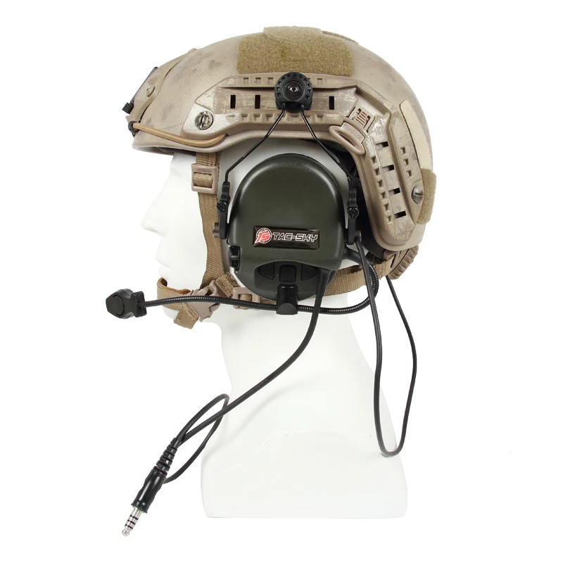 TS TAC-SKY TEA Hi-Threat Tier 1 Tactical Shooting Walkie Talkie Silicone Earmuffs Version Noise Cancelling Pickup Headphones