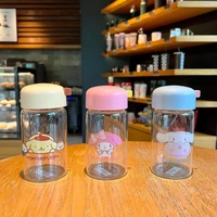 sanrio kawaii water cup cartoon mymelody cinnamoroll pompom purin student portable water cup cute glass cup girl gift