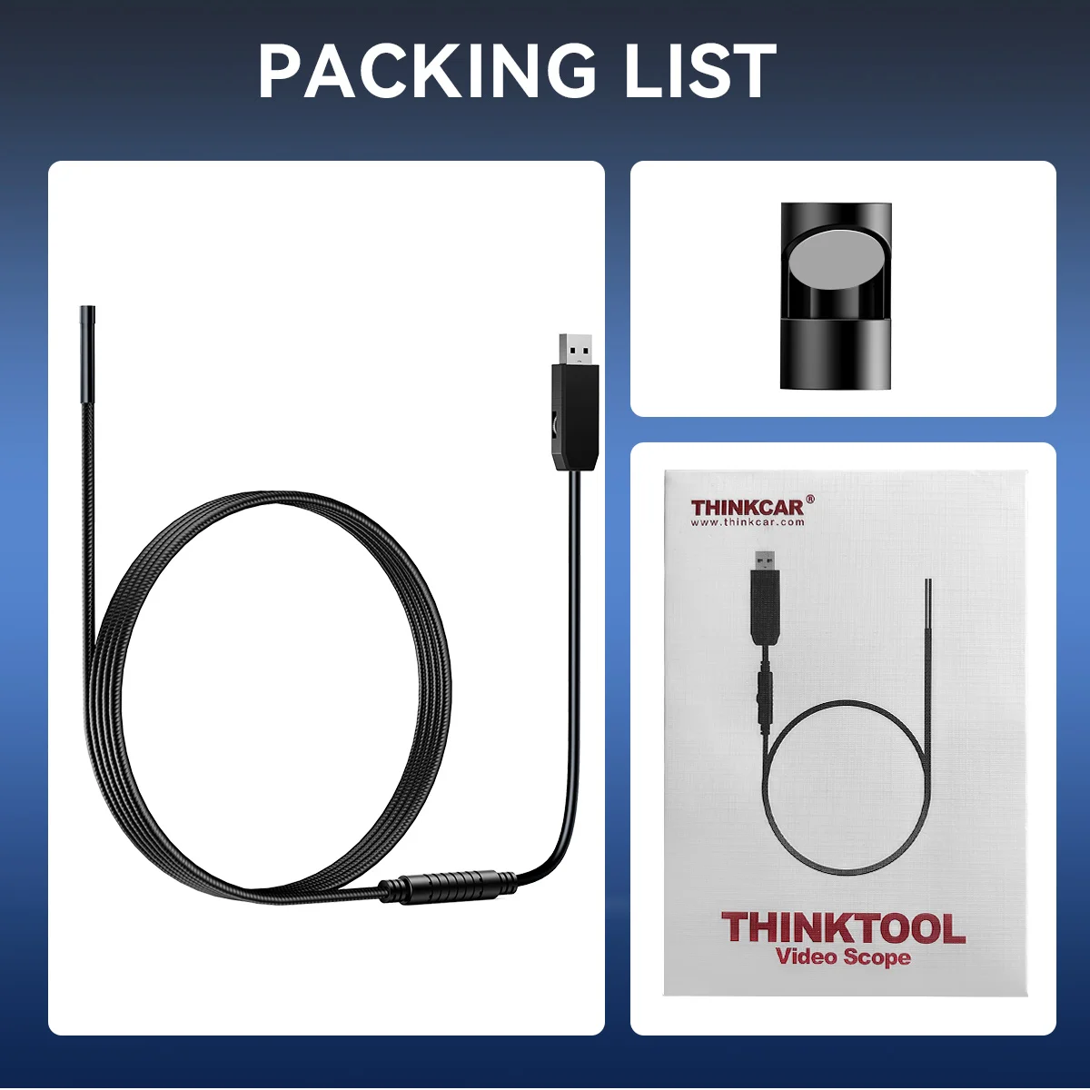 

THINKCAR USB видеоскоп 59-дюймовая инспекционная камера с 6 светодиодами для автомобильной диагностики 892BT 689BT