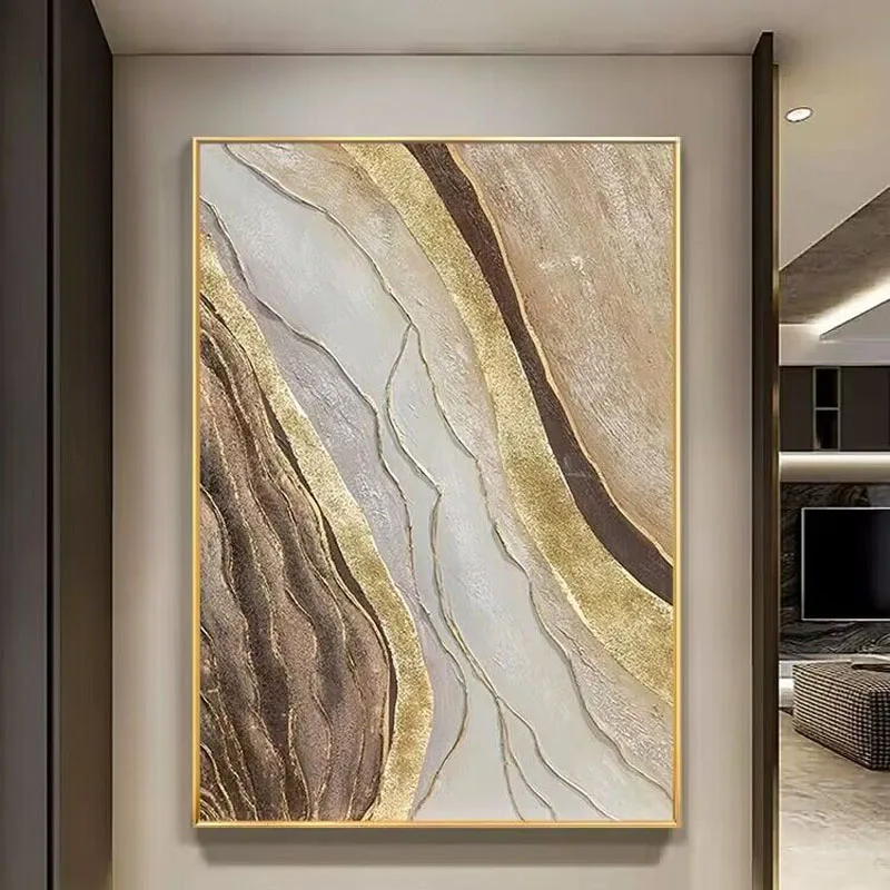 Ручная роспись маслом Золотая фольга и фотообои волны входя в домашние хозяйства