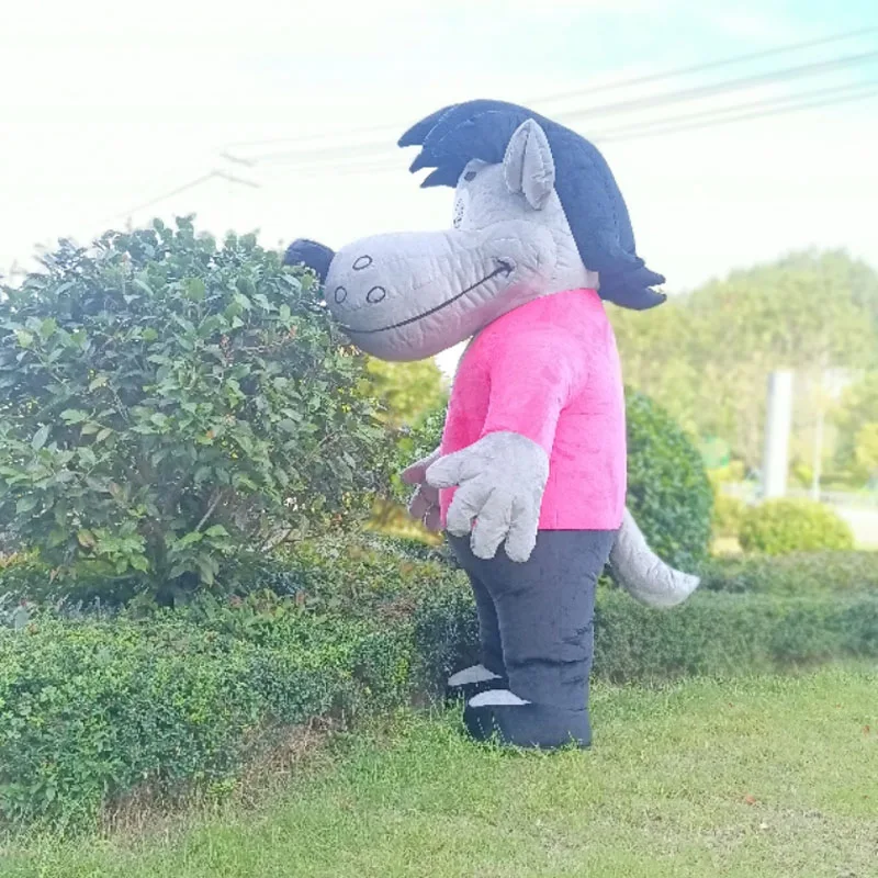 Гигантский Серый Волк надувной костюм мультяшное животное маскарадный для