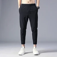 korean version of the ice silk thin mens sports pants summer fashion loose all match quick drying casual pants 9 points pants