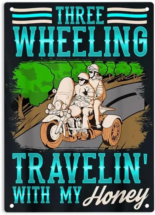 1p винтажный трайк мотоцикл трехколесный Travelin с моим медом отпуск постер