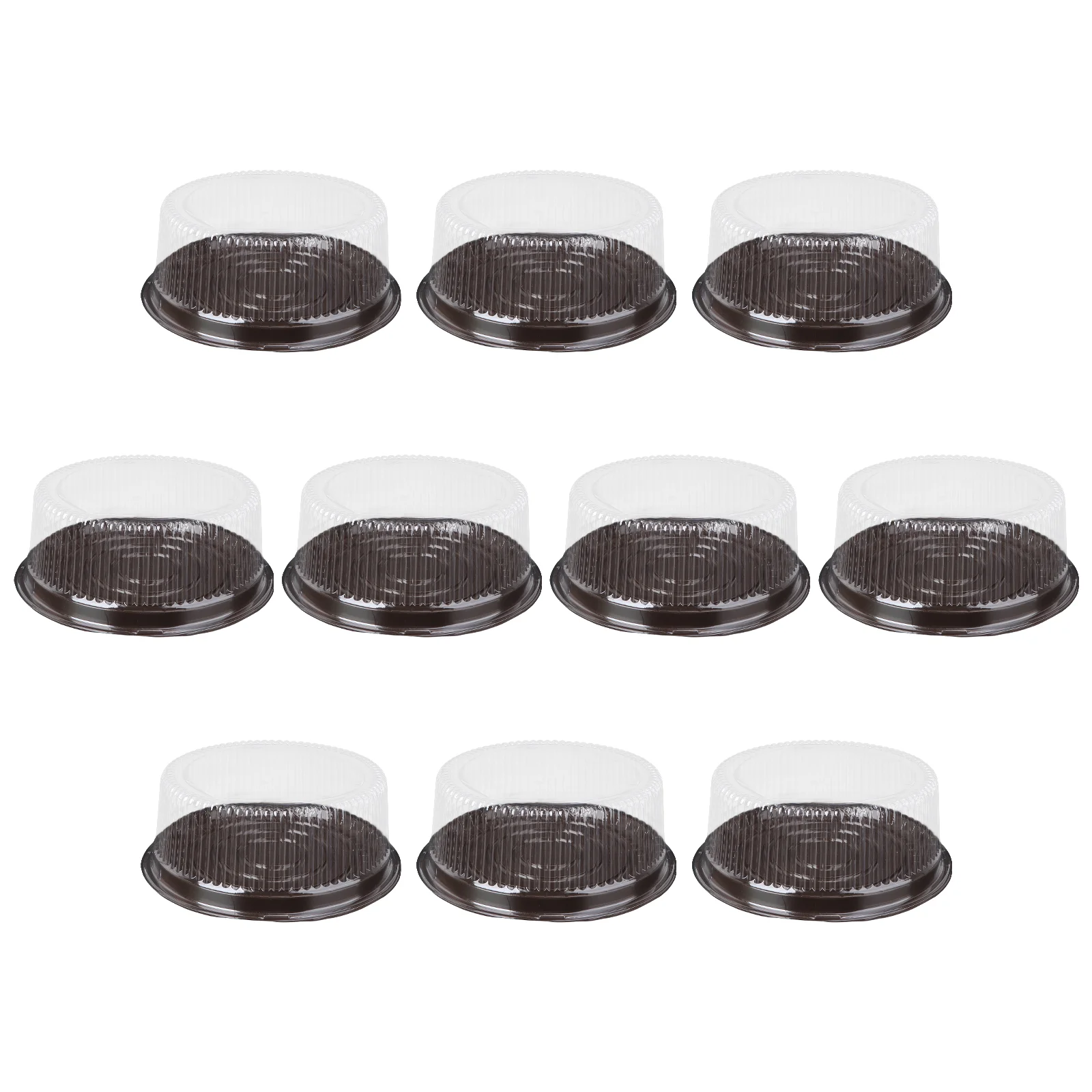

10 Pcs Dessert Packing Box Transparent Boxes Pastry Carrier Round Cake Pie Lid Mini Muffins 8 Inch Cupcake Container Party