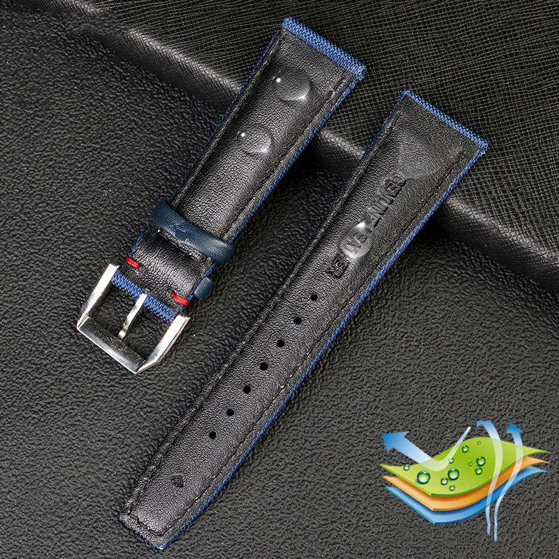 20mm 21mm 22mm High Quality cave leather watch band For Iwc pilot Mark 18 Portugal strap men's accessories  Bracelet