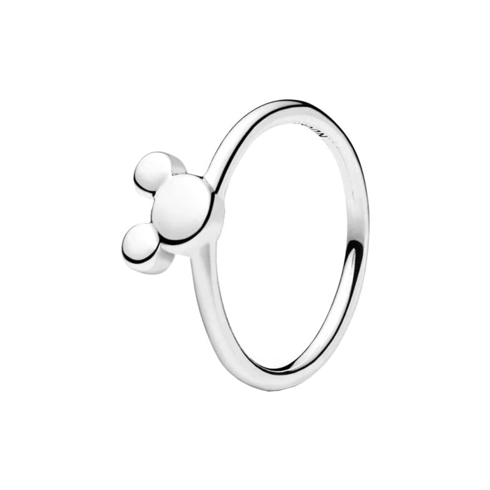 

Fits Pandora 925 Sterling Silver Mickey's Silhouette Fashion Simple Glamour Ring gift for Women