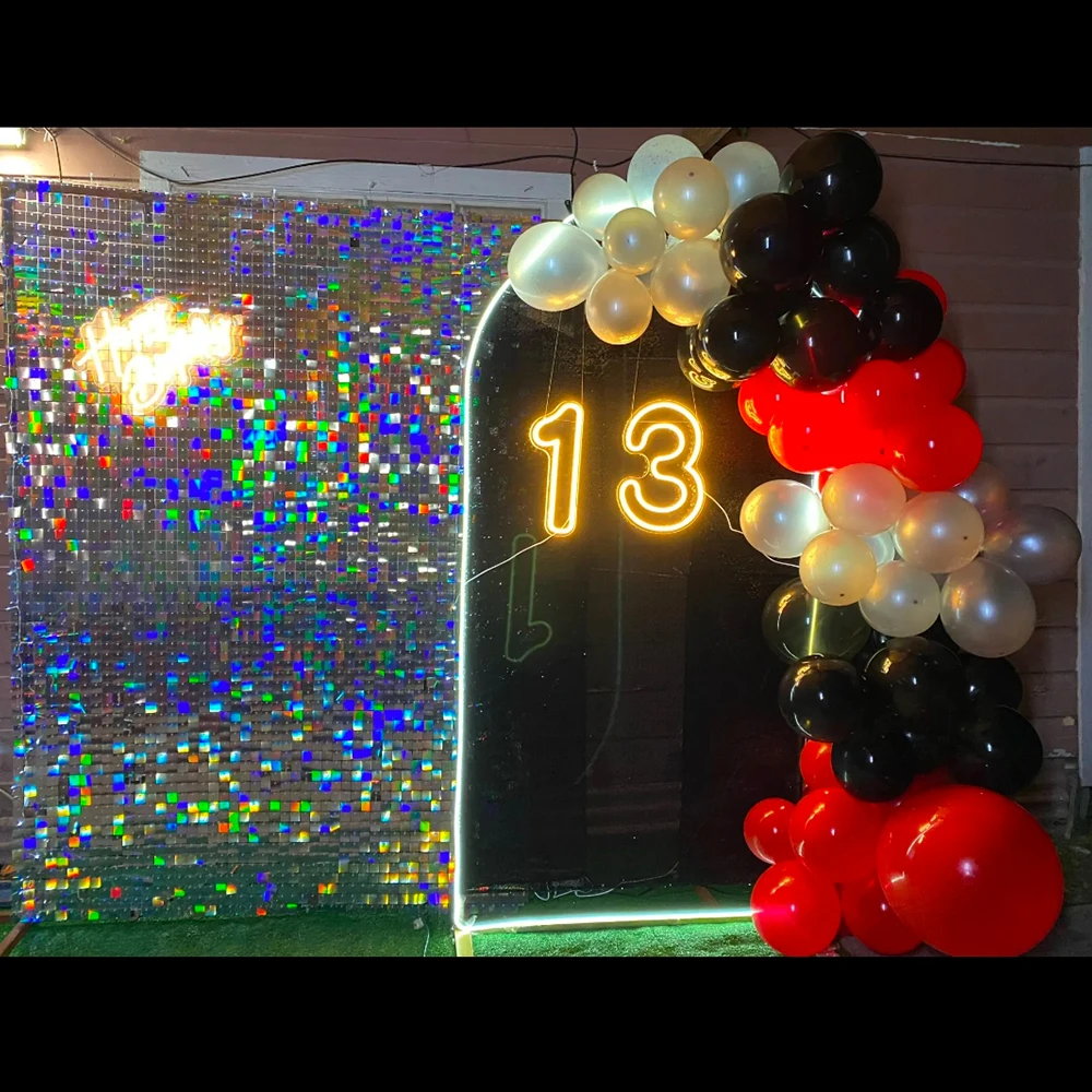 Светодиодная неоновая вывеска с цифрами теплых цветов акриловые лампочки на