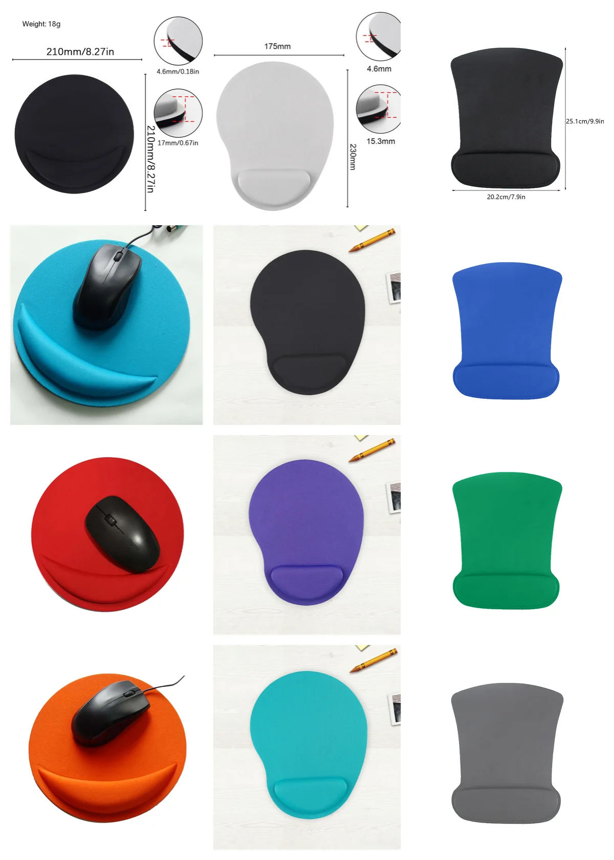 

Round EVA Wrist Mouse Pad Computer Mouse Wrist Support Slow Rebound Memory Foam For Keyboard Mouse PC Laptop Desk Pads