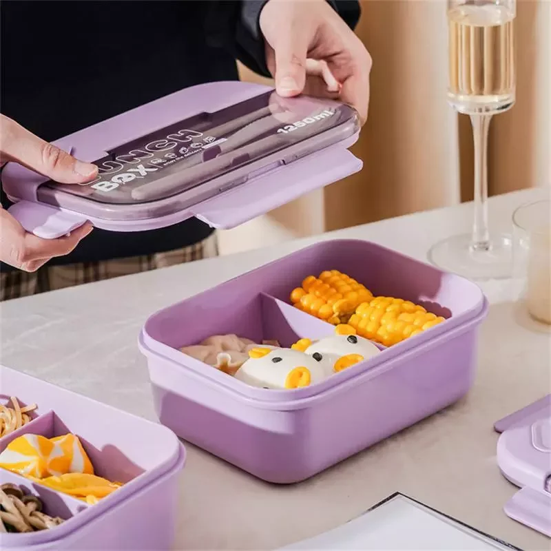 

Plastic Lunch Box Food Grade Microwavable Hermetic Bento Box School Office Children Adults Food Storage Box Portable Lunch Bags