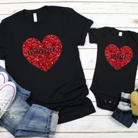 valentines day glitter heart shirts for mothers and baby family matching tshirt love valentines matching family outfits cute