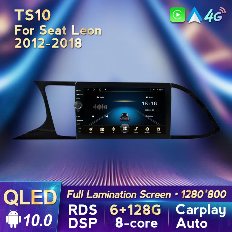 

Android 10 QLED экран 8-ядерный 6 + 128G автомобильное радио стерео для Seat Leon 2012-2018 Мультимедиа GPS навигация CARPLAY + Авто RDS DSP 4G
