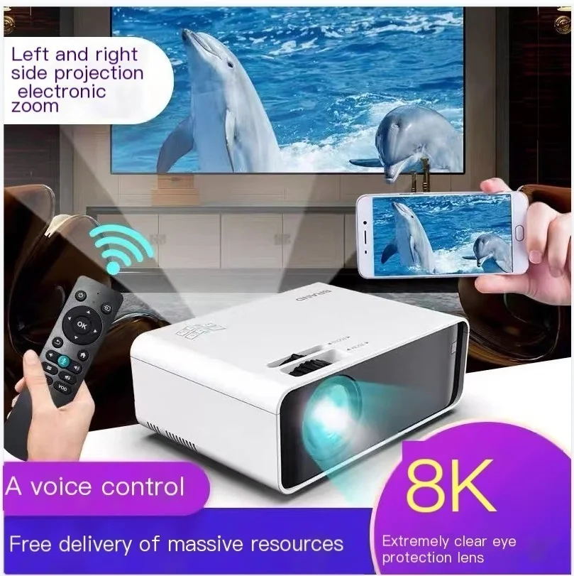 

Проектор настенный 4K Ultra HD 2022, Wi-Fi, 1080p