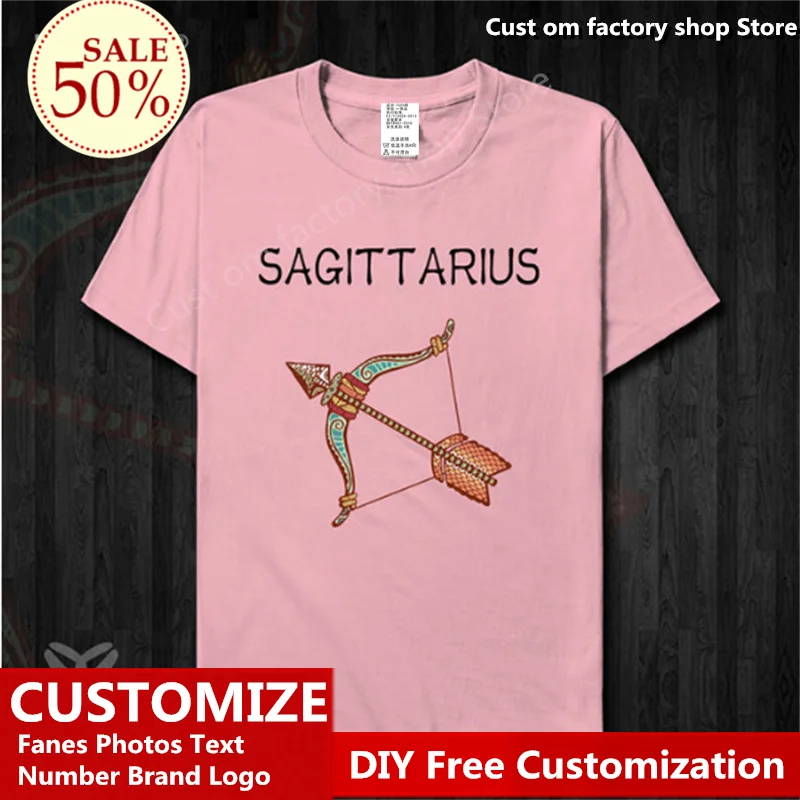 

Twelve constellations Sagittarius Print T shirt Custom Jersey Fans Name Number Brand LOGO Fashion Hip Hop Loose Casual T-shirt