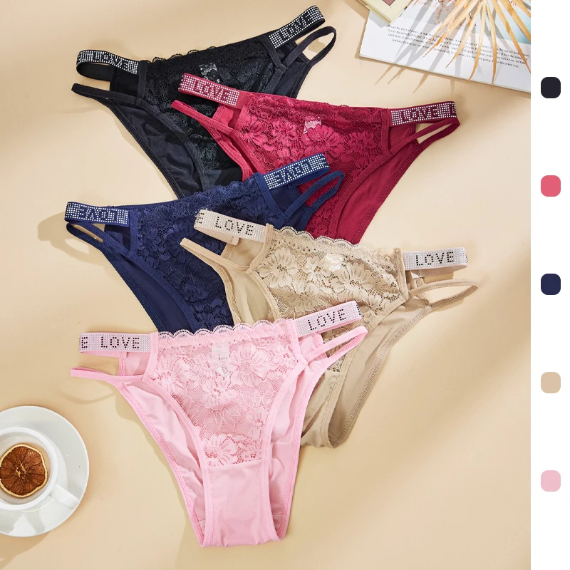 4 шт. женское кружевное нижнее белье красивые женские трусики шелковые