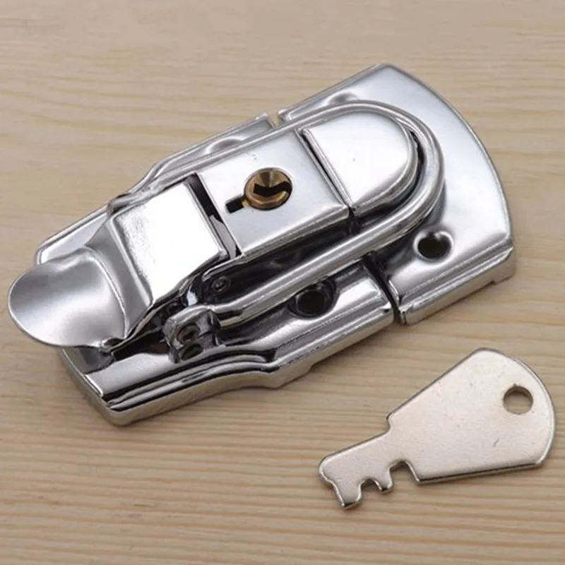 High Quality Chrome Toggle Latch Lock with Key Metal Hasp Buckle for Tool Box Case Suitcase Tool Hardware