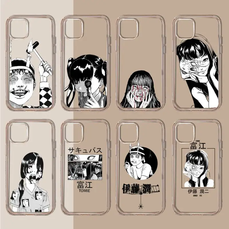 

Junji Ito Collection Tees Horror Phone Case Transparent soft For iphone 11 13 12 14 x xs xr pro max mini plus