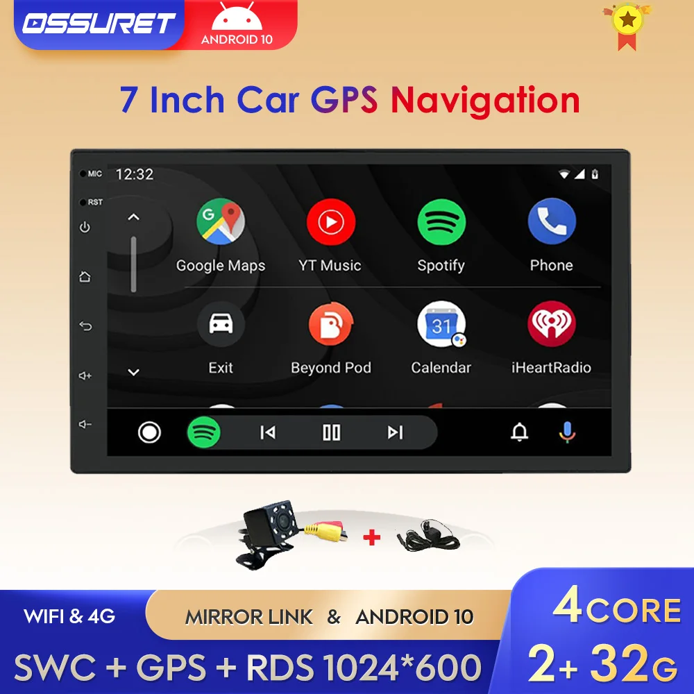 Автомобильный мультимедийный плеер стерео-система на Android 10 четыре ядра 2 Гб ОЗУ 32