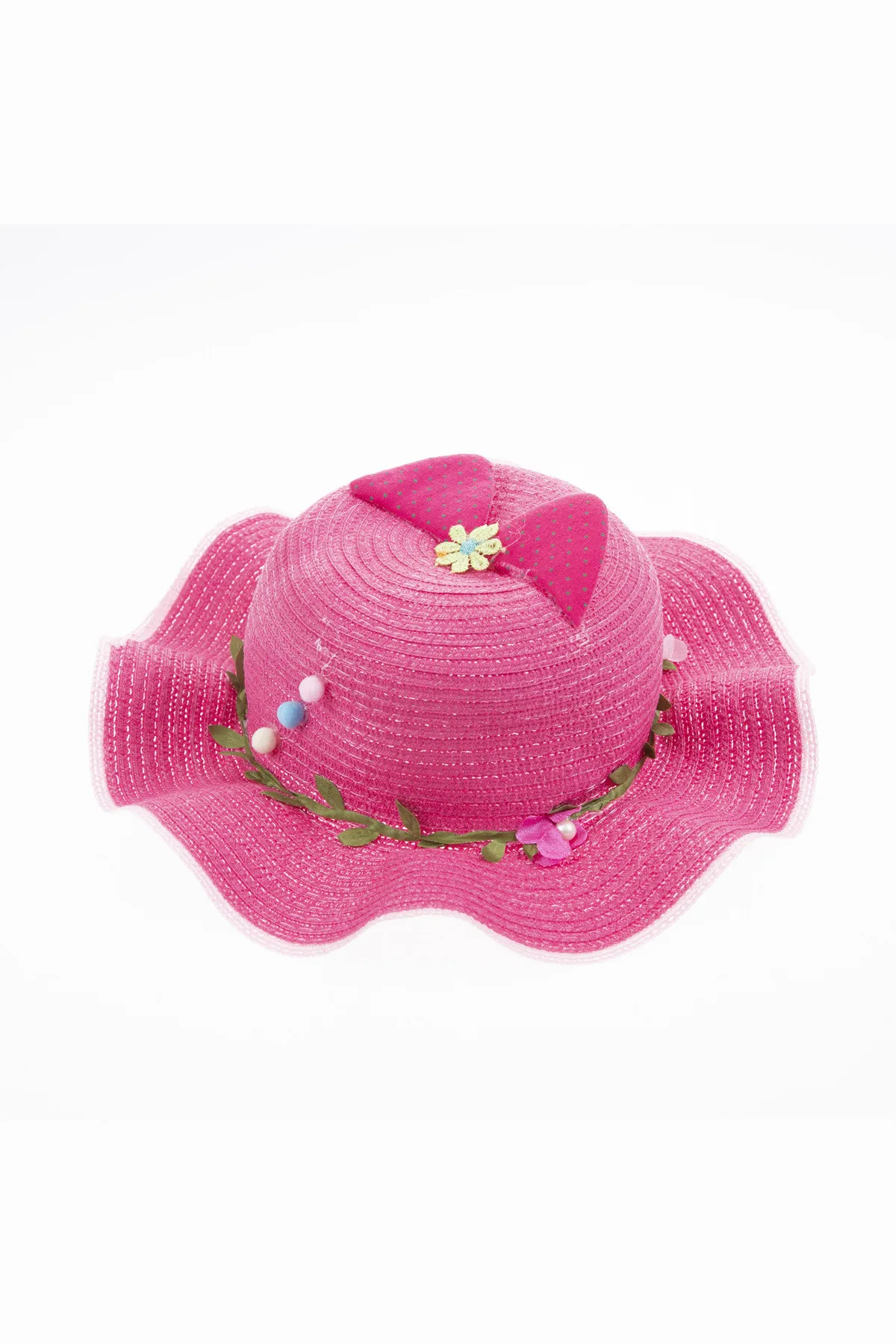 

2021 Parent-child Summer New women's sun hat Bucket hat beige lace bowknot Flowers Ribbon Flat top Straw Hat beach Caps Panama