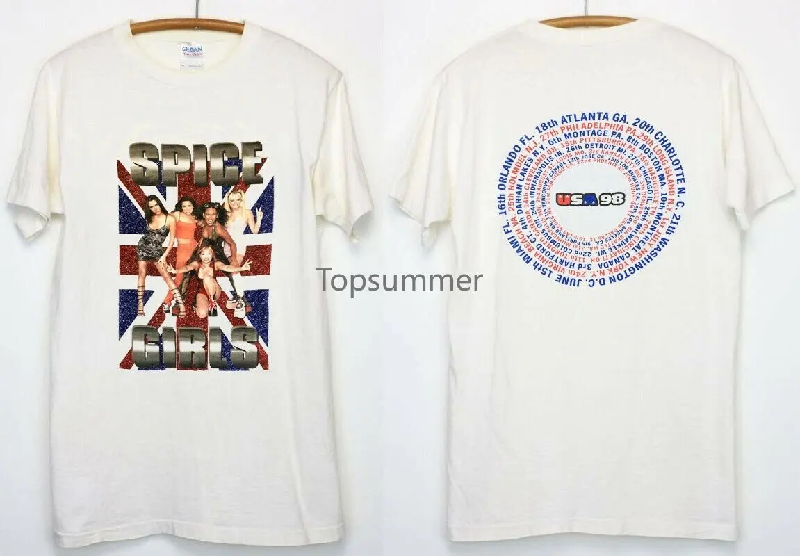Редкая Винтажная Футболка 1998 с принтом специй для девушек, футболка, уличная одежда, новинка, американский размер
