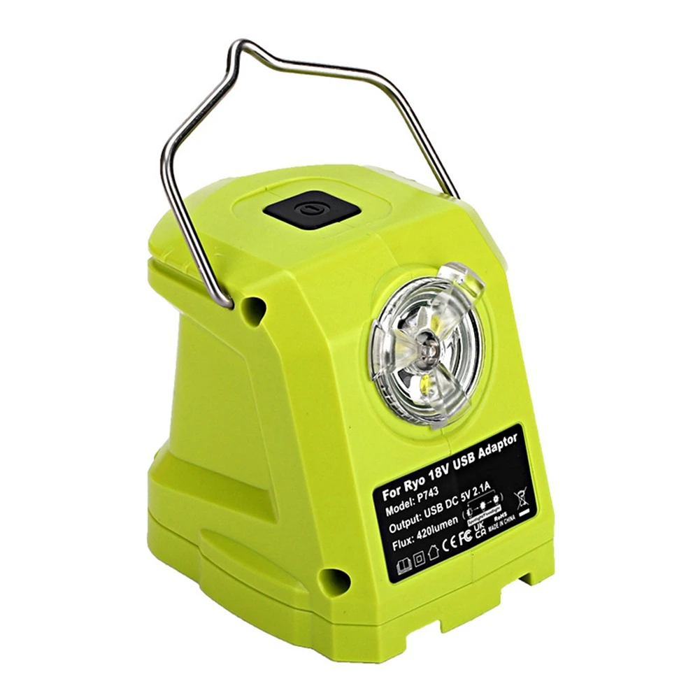 

LED Work Light for RYOBI 14.4V-18V Li-Ion Battery Dual USB Converter Adapter for Ryobi Portable Spotlight Power Tools