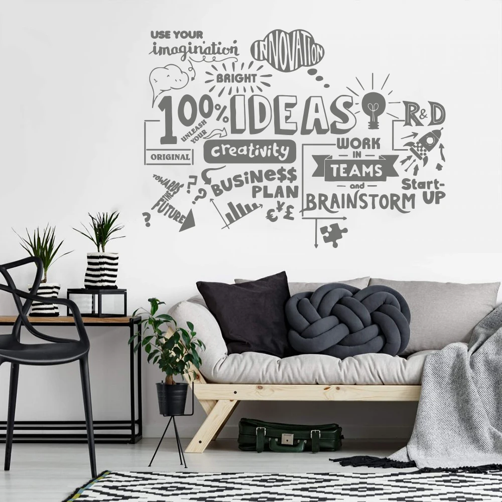 Большая офисная работа креативная команда Настенная Наклейка бизнес план успех