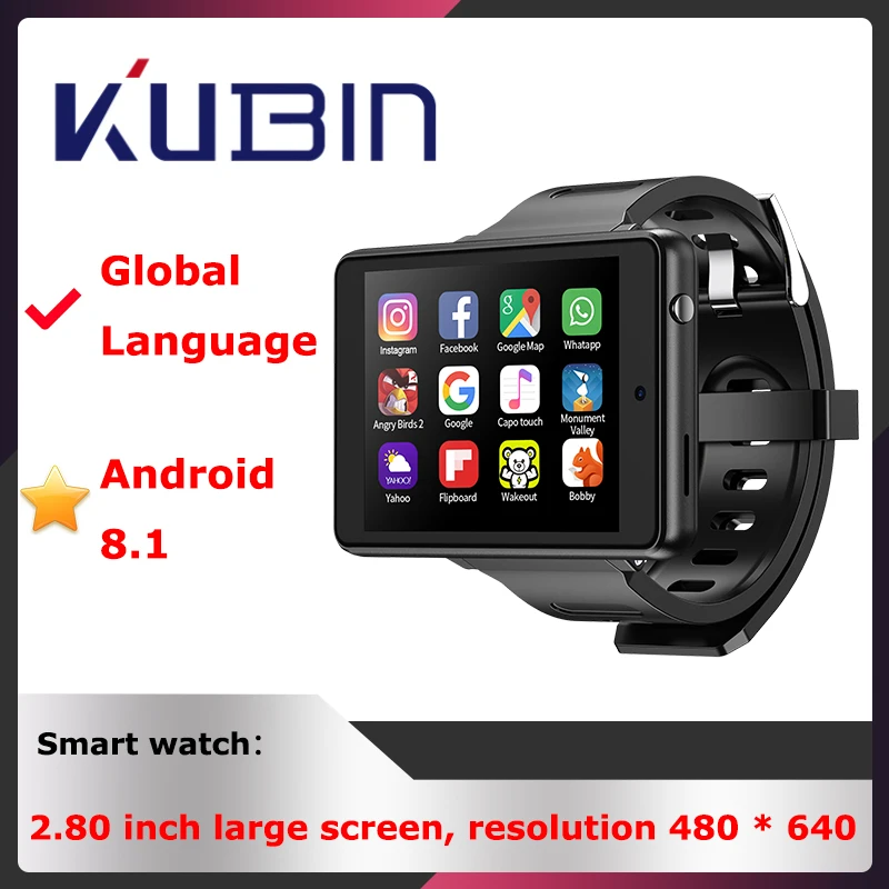 

New Arrival Smart Watches 2.8 Inch 4gb+128gb Lcd Smart Watch 2800mah Smartwatch Heart Rate For Android 8.1 4g Phone Smart Watch