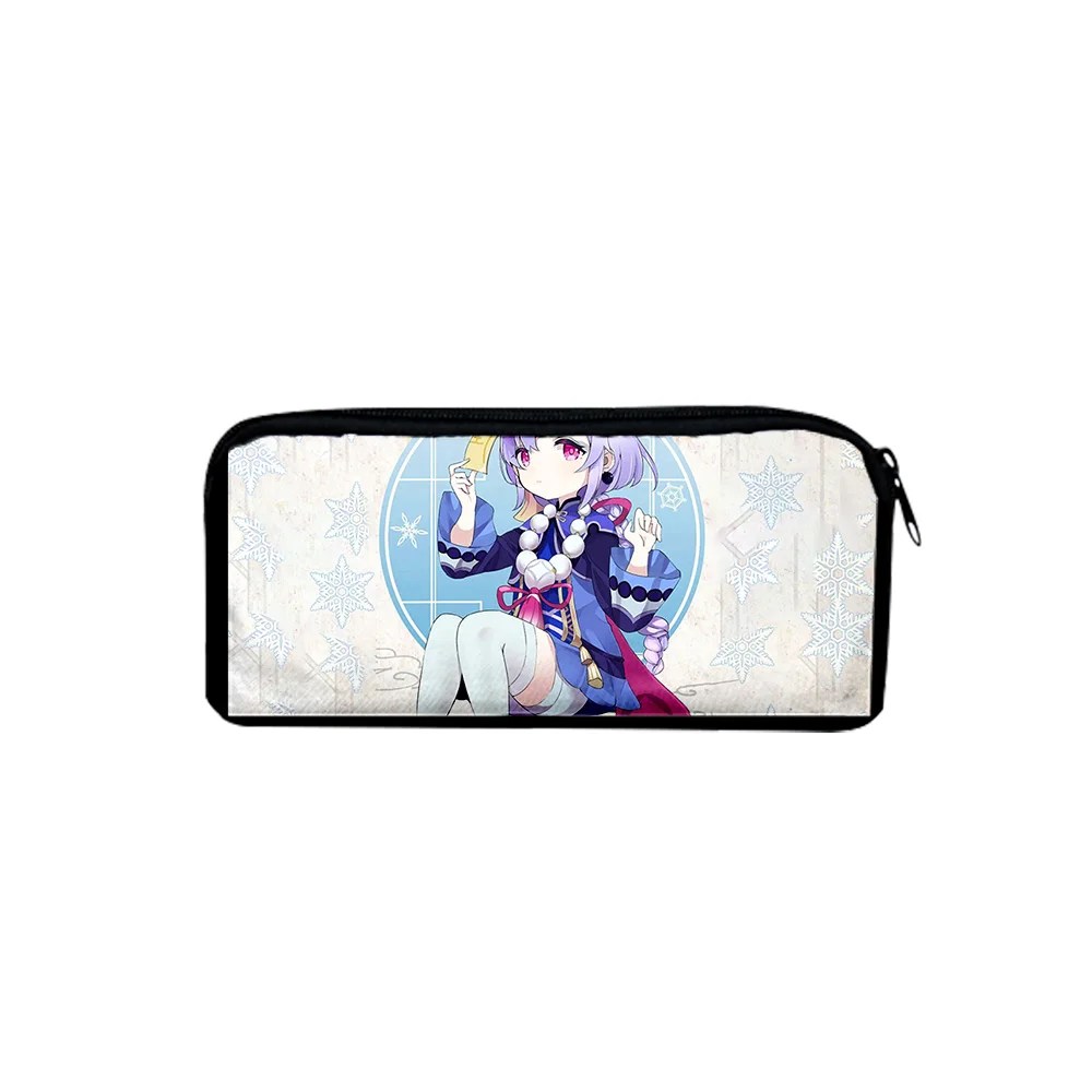 

Personality Genshin Impact QiQi Merch Boy Girl Pencil Box Child stationery Storage Bag Pencil bag Simple Student Pen Bag