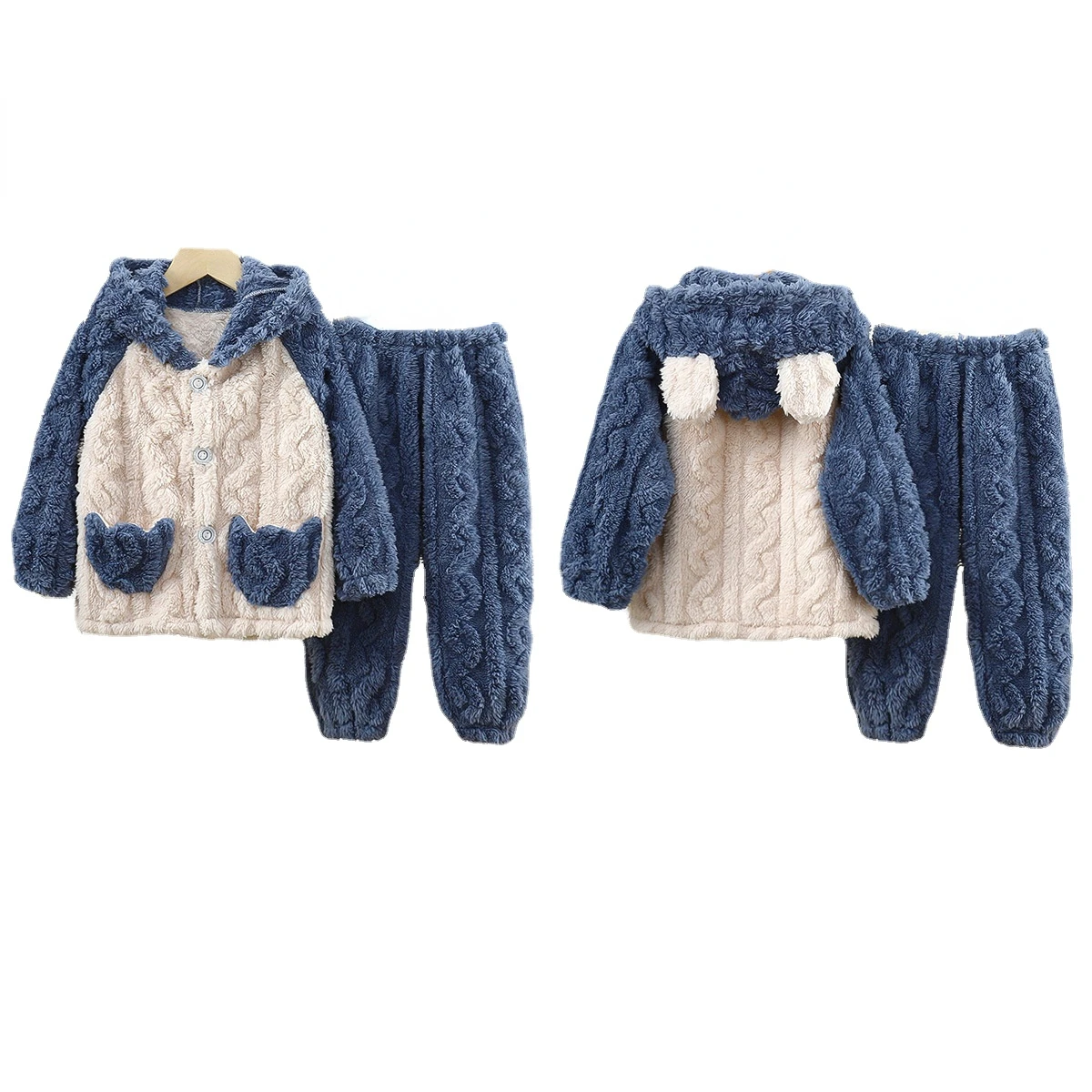 

Children's Polar Fleece Hoodie Jacket Autumn Girl Long Sleeve Warm Boy Suit 2-10 Years Old Jacket Boys Clothes Sweater Top Pants