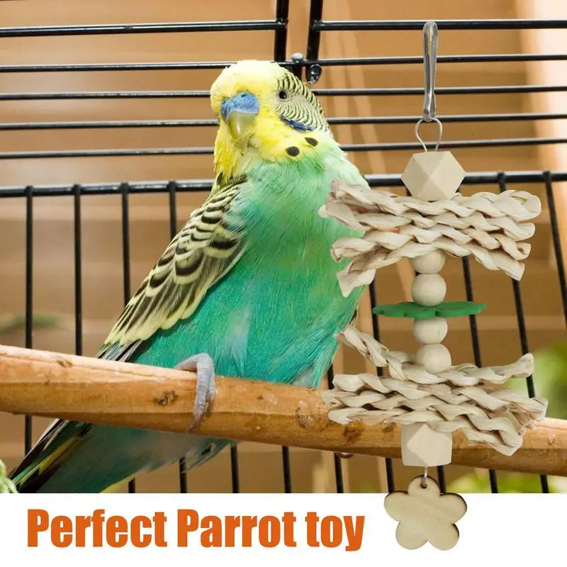

Bird Pendant Gnawing Toy Bird Foraging Chew Toy Parakeet Cage Chewer Bird Cage Fun Parrot Shredding Toy Bite Toy For Cockatoos