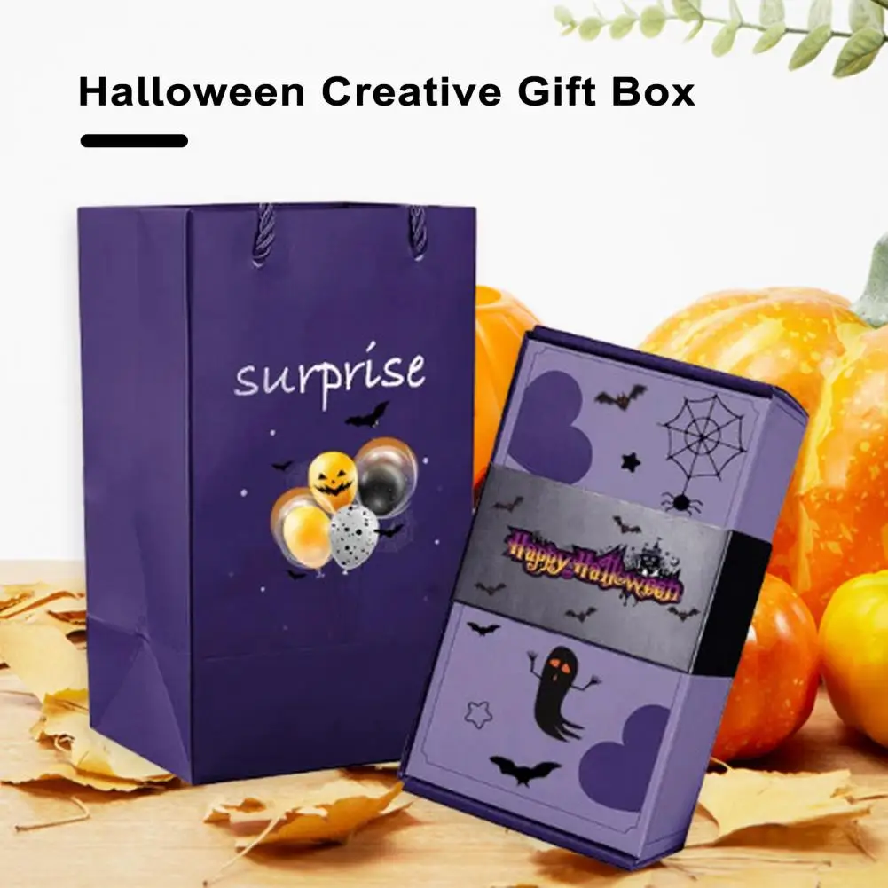 

Surprise Gift Box Spooky Surprise Reusable Halloween Gift Box Handbag Kit for Party Supplies Thick Paper Bounce Bags A Set