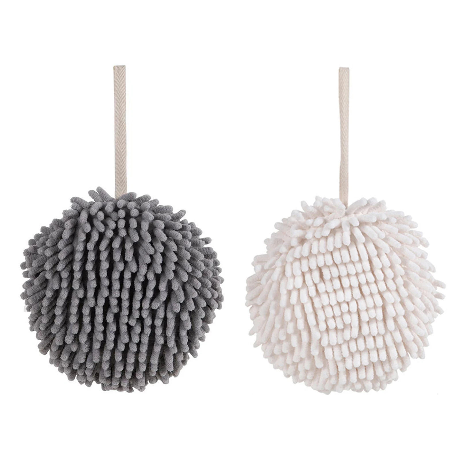 

Chenille Wipe Hands Towels Ball Soft Touch Fast Drying Super Absorbent Quick Dry Microfiber Gadget with Hanging Loop Accessories