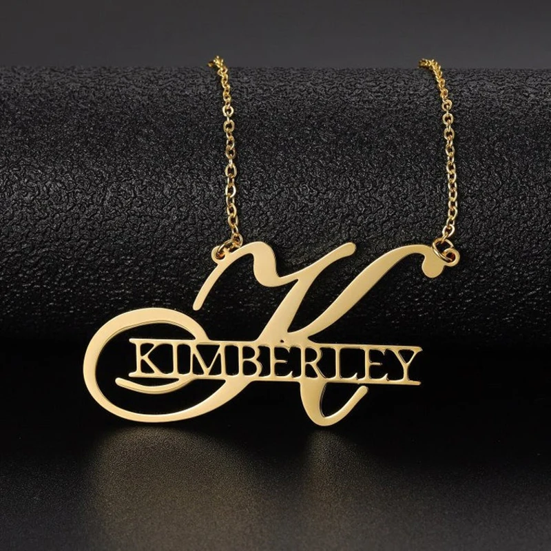 

Pendants Customized Jewelry Big First Letters Nameplate Choker Necklace for Women Gift Unique Style Personalized Name Necklaces