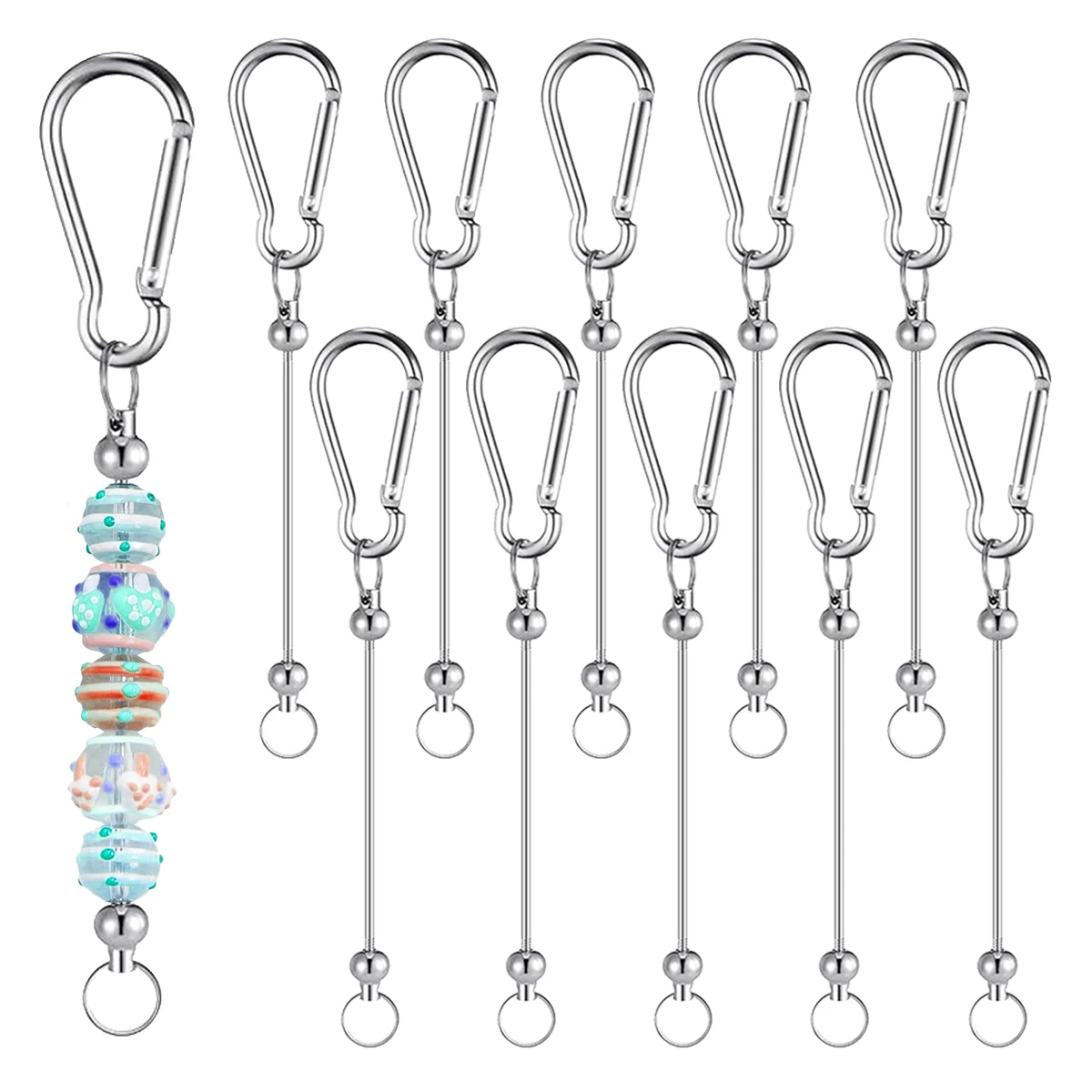

Набор Из 3/8/16/30 Шт. Бусин Для Брелоков, Пустые Держатели Для Ключей С Клипсой-карабином Для Рукоделия, Унисекс