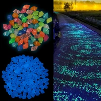 100pcslot luminous pebbles rocks garden ornaments stone glow in the dark gardenfor walkways fish tank decorations