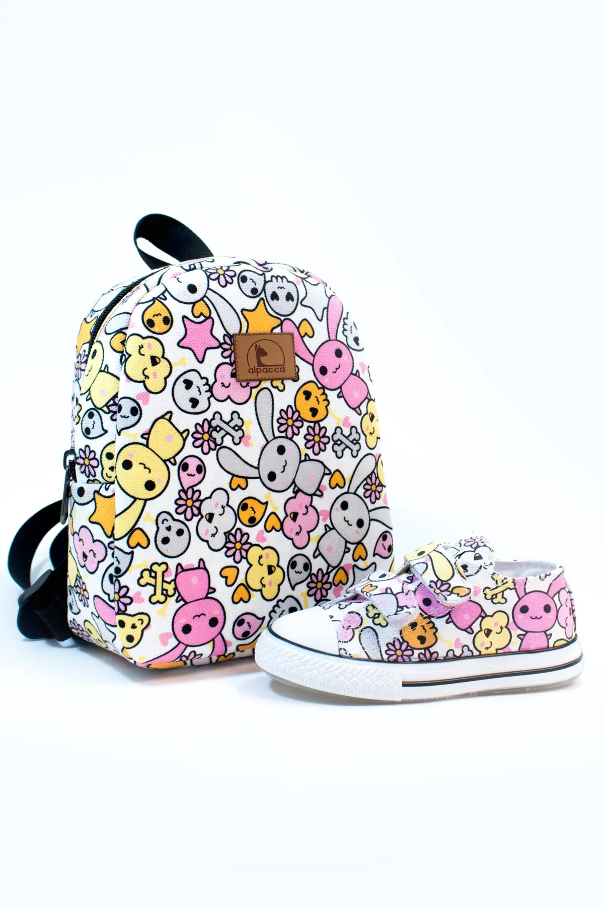 Female Child White Cute Rabbit Backpack Bag And Shoes Team