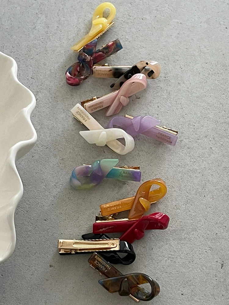 

French Style Acetate Sheet Bow Spring Duckbilled Clip Female Ponytail Fixed Top Clip Hairpin Hair Accessories Headwear