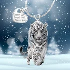 бижутерия для женщин 2021 Xiao цепочка на шею женская чокер на шею винтажные украшения колье Изысканное модное ожерелье с белым тигром для матери и ребенка, очарование материнской любви, женское ожерелье с тигром