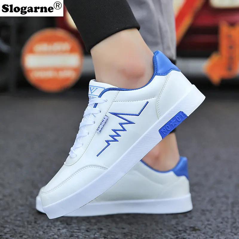 

Men's Spring Leather Casual Sneakers Students' Casual Shoes Skateboard Shoes Man Faux Leather Shoes Loafers Trendy Sports Shoes